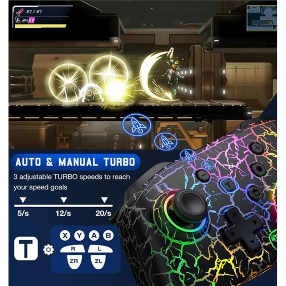 Switch Controller, Wireless Switch Pro Controller w/ Programmable Function Black - Picture 6 of 6